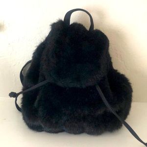 Faux fur backpack purse